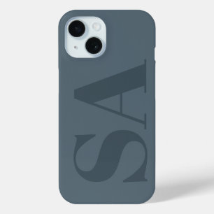 Coque Pour iPhone 15 Bleu Poussiéreux Rustique Aquarelle Minimaliste Co
