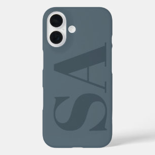 Coque Pour iPhone 16 Bleu Poussiéreux Rustique Aquarelle Minimaliste Co