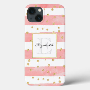 Case-Mate iPhone Case Bleu rose Faux Gold Confetti