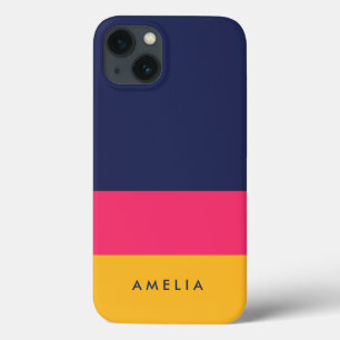 Case-Mate iPhone Case Bleu rose Jaune Vibrant Bloc de couleur moderne