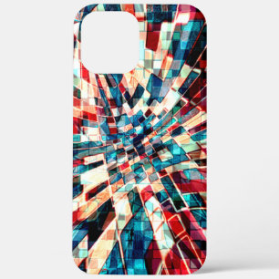 Case-Mate iPhone Case Bleu rouge vif sur carreaux tordus et effet sable