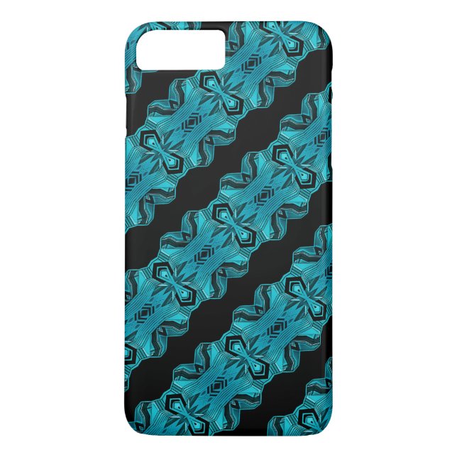 Coques Case-Mate iPhone Bleu Turquoise Motif unique/rayures (Dos)