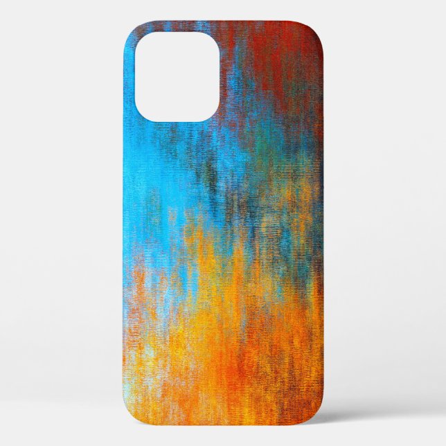Coques Case-Mate iPhone bleu turquoise, orange et rouge Abstrait (Verso)