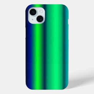 Coque iPhone 15 Mini Bleu Vert arc-en-ciel rayures