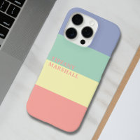 Bleu, vert jaune et corail rose Motif