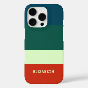 Coques iPhone 16 Pro Bleu, Vert Orange Motif Personnalisé