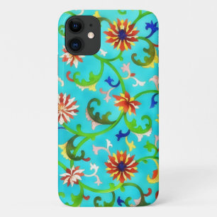 Case-Mate iPhone Case Bleu Whimsical Vintage Style Fleurs Art