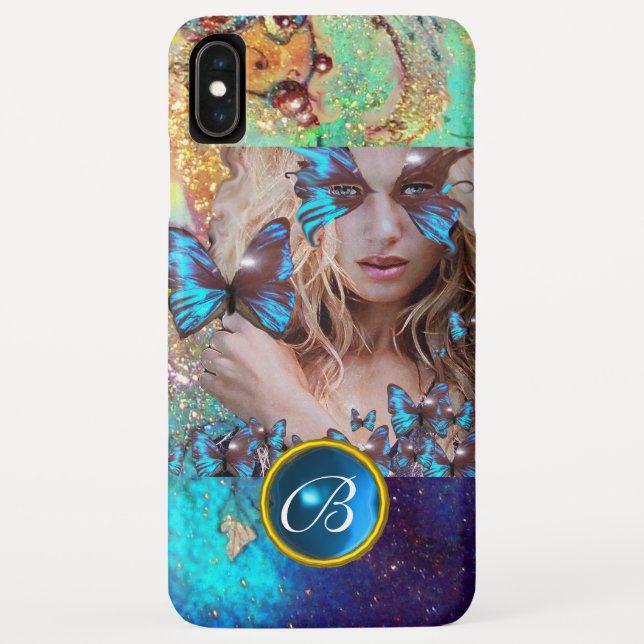 COQUES Case-Mate iPhone BLEUE BÂTIMENT LADY, TURQUOISE GOLD SPARKLE GEM MO (Dos)