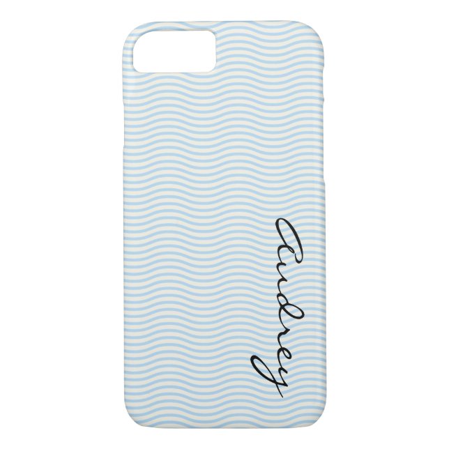Coques Case-Mate iPhone Bleus de nom personnalisé (Dos)