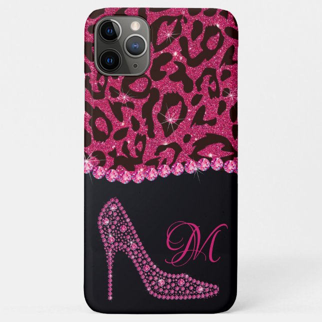 Coques Case-Mate iPhone Bling Sparkle Diamond Parties scintillant Leopard  (Dos)
