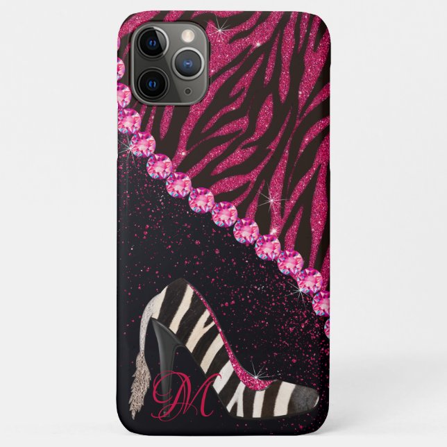 Coques Case-Mate iPhone Bling Sparkle Diamond Parties scintillant Zebra ro (Dos)