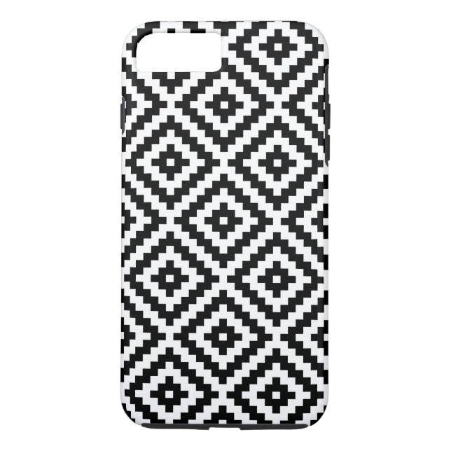 Coques Case-Mate iPhone Bloc aztèque Ptn de symbole noir et blanc I (Dos)