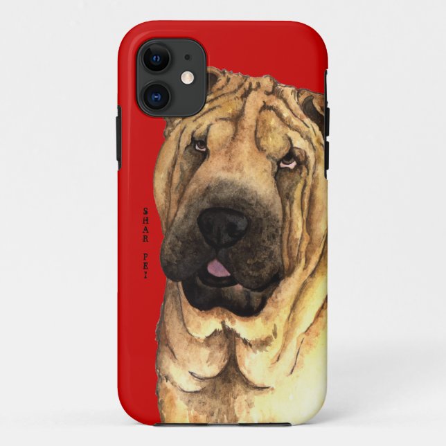 Coques Case-Mate iPhone Bloc de couleur Shar-Pei (Dos)