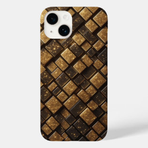 Coque Pour iPhone 14 Blocs de luxe géométriques modernes 3D avec paille