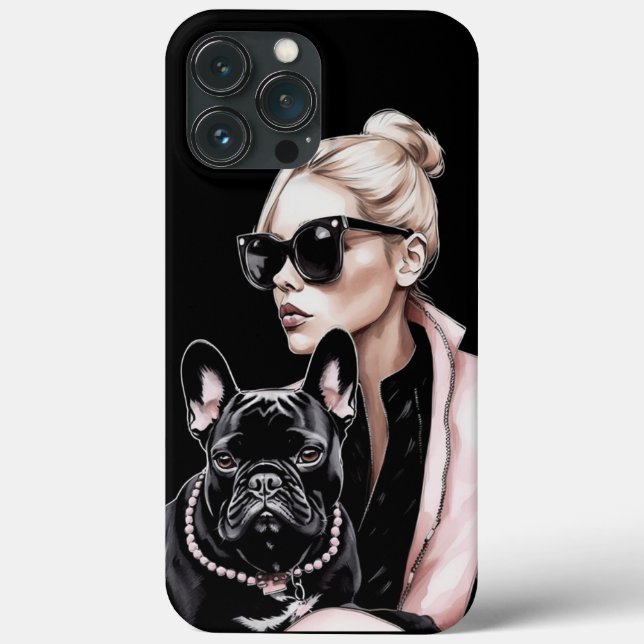 Coques Case-Mate iPhone Blonde fille en lunettes de soleil noir Français b (Verso)