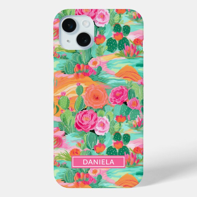 Coques Case-Mate iPhone Blooming Desert Cacti Personalized (Verso)