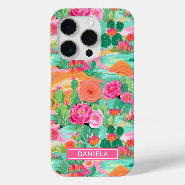 Coques Case-Mate iPhone Blooming Desert Cacti Personalized (Verso)