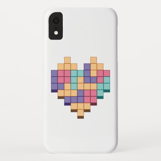 Coques Case-Mate iPhone Bloquer le style du coeur du jeu (Dos)