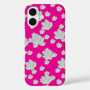 Coque Pour iPhone 16 Blossements Sur Rose Chaud