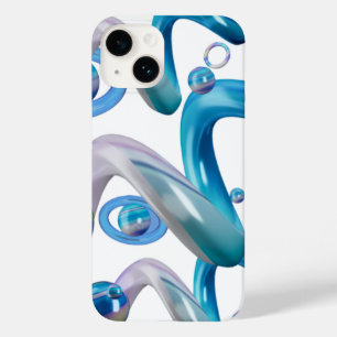 Coque Pour iPhone 14 Blue Abstract Designs Mobile Lovers