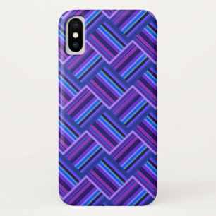 Coques Pour iPhone Blue and purple stripes weave