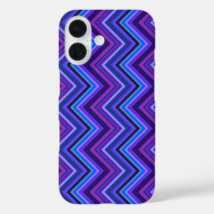 Coque Pour iPhone 16 Blue and purple zigzag