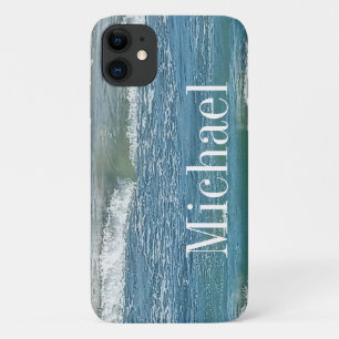 Case-Mate iPhone Case Blue Atlantic Ocean Shore Simple Large Nom à impri