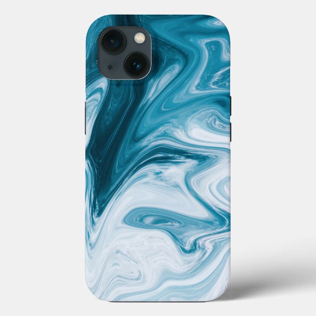 Coques Case-Mate iPhone Blue Beach Waves Abstract (Verso)