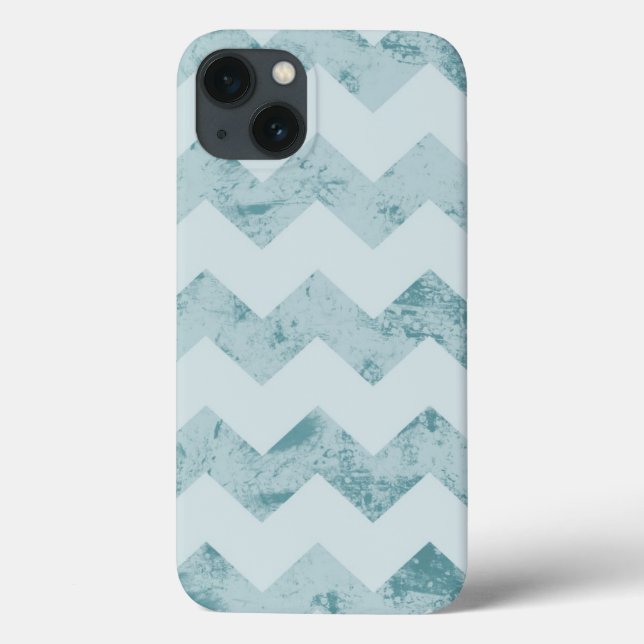 Coques Case-Mate iPhone Blue Chevron Grunge (Verso)
