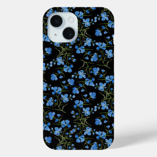 Coque Pour iPhone 15 Blue Cosmos Flowers