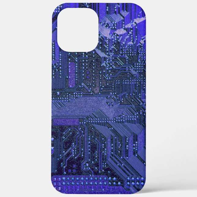 Coques Case-Mate iPhone Blue Cyber Circuit Board Tech Art Electronique (Verso)