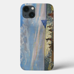 iPhone 13 Coque Blue flag and red sun shade Montalivet