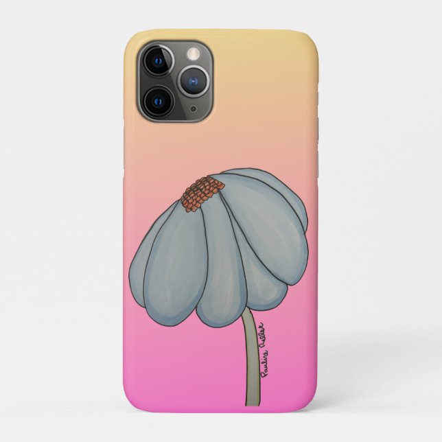 Coques Case-Mate iPhone Blue Flower with pink background (Dos)