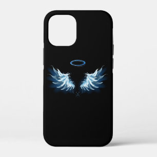 Case-Mate iPhone Case Blue Glowing Angel Wings on black background