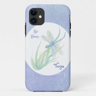 Case-Mate iPhone Case Blue, Green Dragonfly Eat, Sleep Yoga Motivation