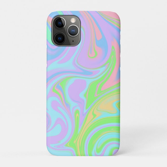 Coques Case-Mate iPhone Blue Green Purple Pink Swirl Conception abstraite (Dos)