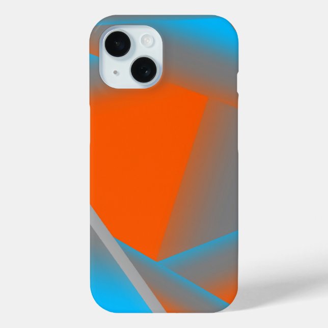 Coques Case-Mate iPhone Blue Grey Orange Ombre Géométrique Art Abstrait (Verso)