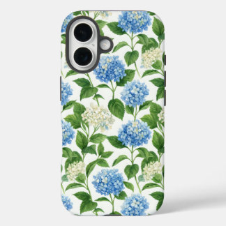 Coque Pour iPhone 16 Blue Hydrangea Garden | Watercolor Floral iPhone 