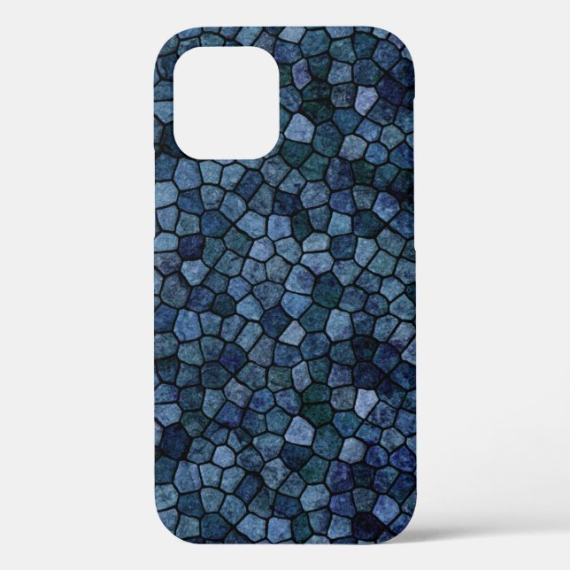Coques Case-Mate iPhone Blue Lagoon Midnight Cobbled Pat (Verso)