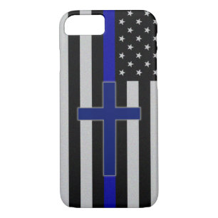 Coque iPhone 7 Blue Line mince croisent - la caisse croisée bleue