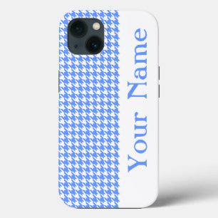 Case-Mate iPhone Case Blue Modern Houndstooth avec nom