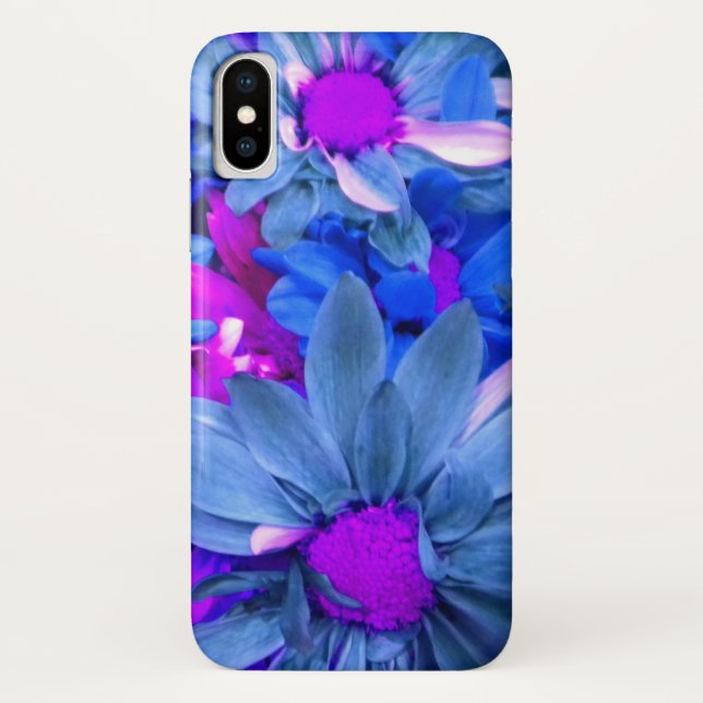 Coques Case-Mate iPhone Blue N Purple Daisies (Dos)