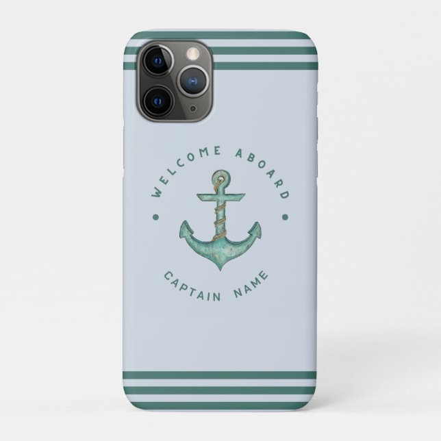Coques Case-Mate iPhone Blue Navy Ancre nautique yacht club voile (Dos)