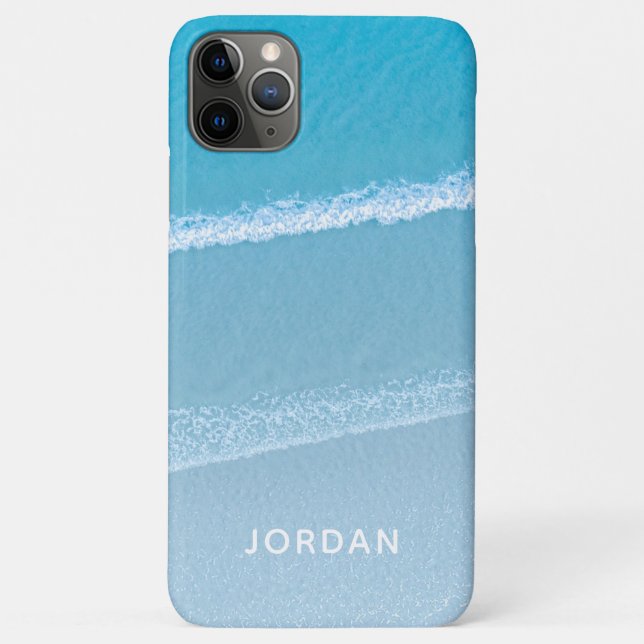 Coques Case-Mate iPhone Blue Ocean Waves Coque-coque iphone monogramme (Dos)