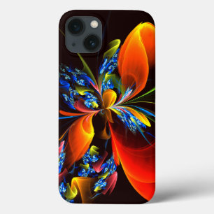 Case-Mate iPhone Case Blue Orange Floral Moderne Art Abstrait Motif #03