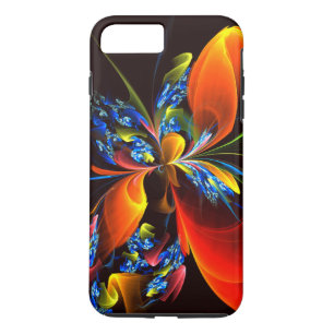Case-Mate iPhone Case Blue Orange Floral Moderne Art Abstrait Motif #03