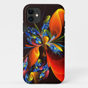 Case-Mate iPhone Case Blue Orange Floral Moderne Art Abstrait Motif #03