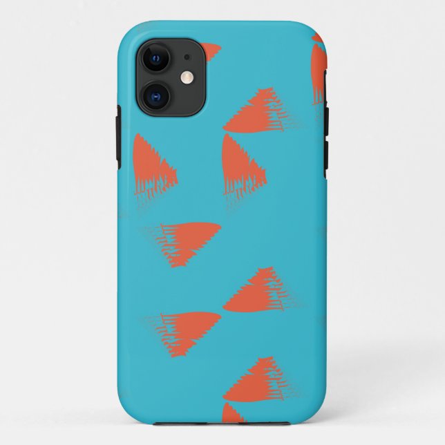 Coques Case-Mate iPhone Blue, orange, vibrant, trendy geometric pattern (Dos)