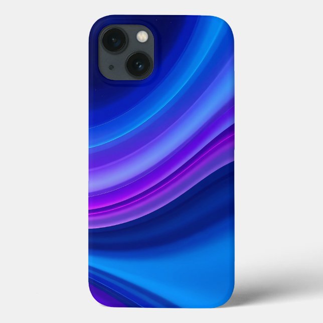 Coques Case-Mate iPhone Blue Purple Gradient Wave iPhone Case (Verso)