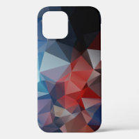 Blue Red Abstrait Pyramid Motif Coque-Mate iPhone